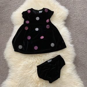 DKNY Baby Girl Velvet Dress Size 12M